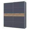 Tolóajtós gardróbszekrény Doros G-Caiser antracit / antracit Evok tölgy betéttel 2 ajtó / 5 rész 220x60x240 (42005420)
