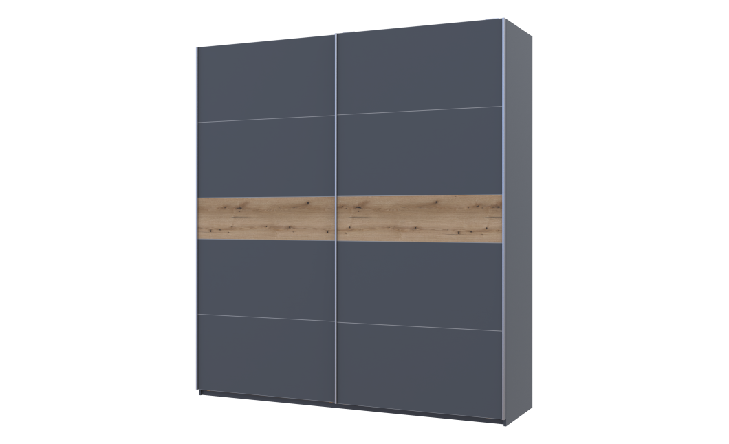 Tolóajtós gardróbszekrény Doros G-Caiser antracit / antracit Evok tölgy betéttel 2 ajtó / 5 rész 220x60x240 (42005420)
