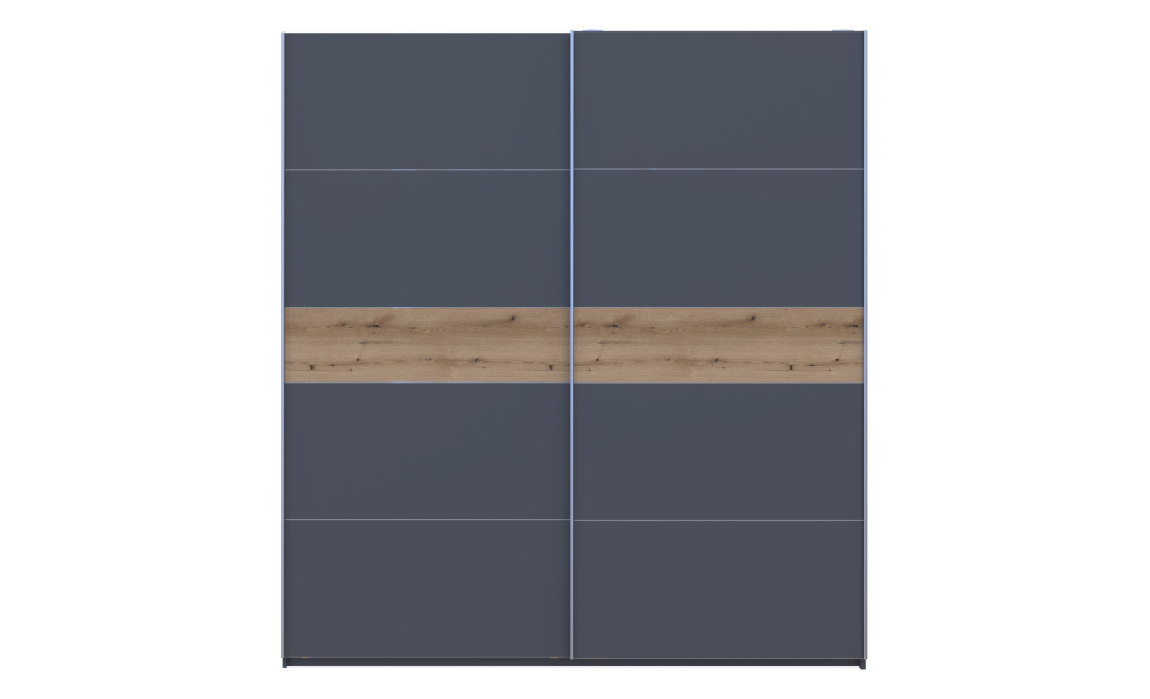 Tolóajtós gardróbszekrény Doros G-Caiser antracit / antracit Evok tölgy betéttel 2 ajtó / 5 rész 220x60x240 (42005420)