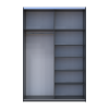 Tolóajtós gardróbszekrény Doros G-Caiser antracit / fehér 1 ajtó / 1 tükör / 3 rész 160x60x240 (42005415)