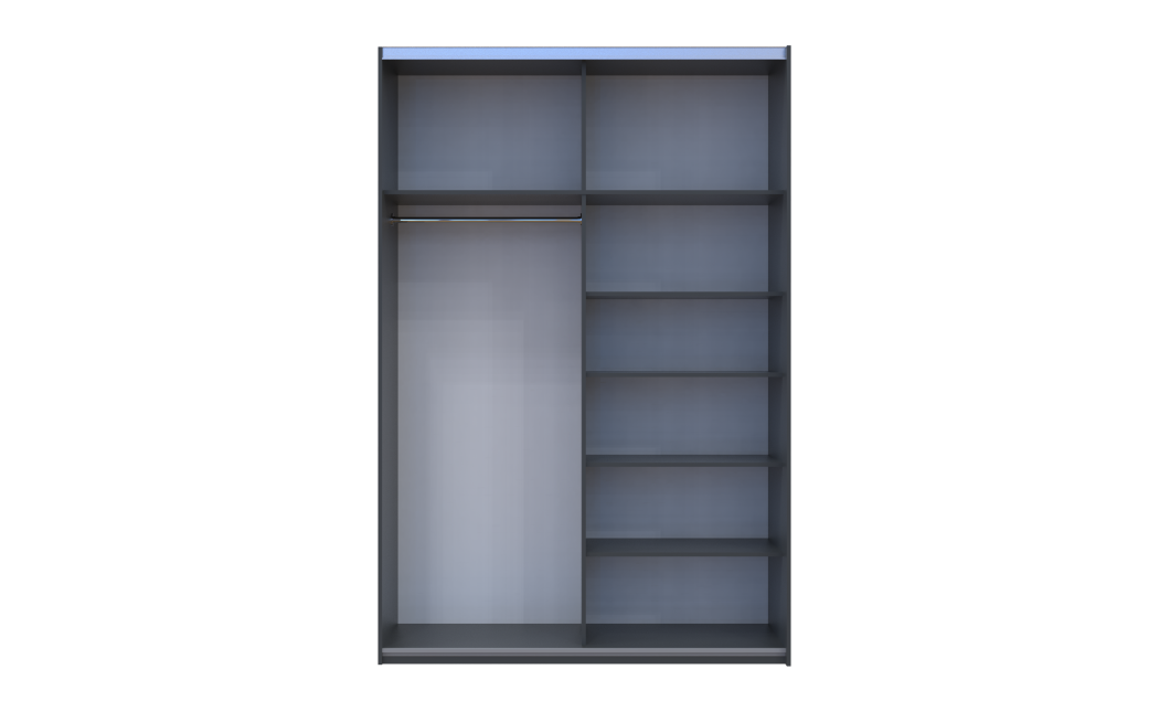 Tolóajtós gardróbszekrény Doros G-Caiser antracit / fehér 1 ajtó / 1 tükör / 3 rész 160x60x240 (42005415)