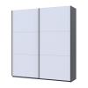 Tolóajtós gardróbszekrény Doros G-Caiser antracit / fehér 2 ajtó / 3 rész 220x60x240 (42005416)