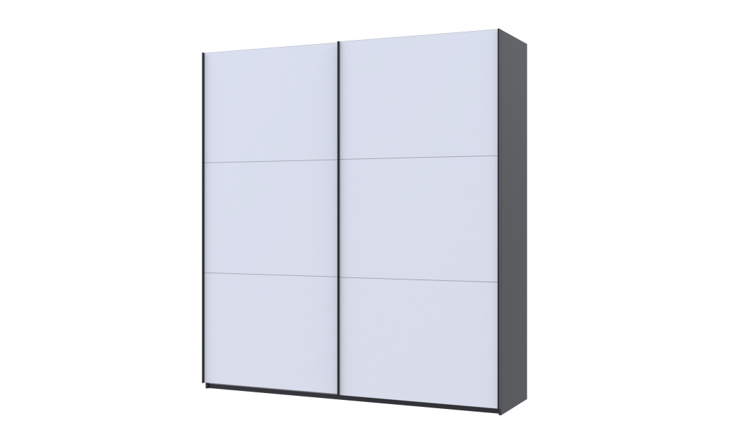 Tolóajtós gardróbszekrény Doros G-Caiser antracit / fehér 2 ajtó / 3 rész 220x60x240 (42005416)