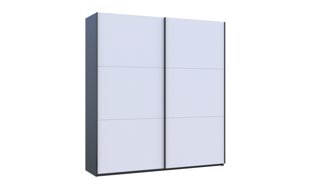 Tolóajtós gardróbszekrény Doros G-Caiser antracit / fehér 2 ajtó / 3 rész 220x60x240 (42005416)