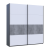 Tolóajtós gardróbszekrény Doros G-Caiser antracit / fehér beton betéttel 2 ajtó / 4 rész 220x60x240 (42005417)