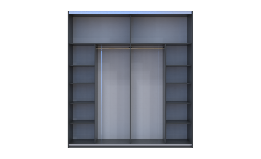 Tolóajtós gardróbszekrény Doros G-Caiser antracit / fehér beton betéttel 2 ajtó / 4 rész 220x60x240 (42005417)