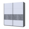 Tolóajtós gardróbszekrény Doros G-Caiser antracit / fehér beton betéttel 2 ajtó / 4 rész 220x60x240 (42005417)