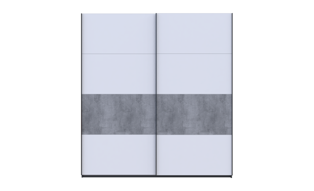 Tolóajtós gardróbszekrény Doros G-Caiser antracit / fehér beton betéttel 2 ajtó / 4 rész 220x60x240 (42005417)