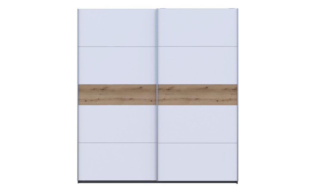 Tolóajtós gardróbszekrény Doros G-Caiser antracit / fehér Evok tölgy betéttel 2 ajtó / 5 rész 220x60x240 (42005418)