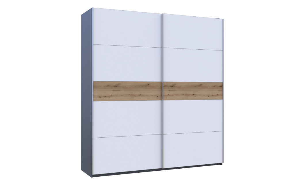 Tolóajtós gardróbszekrény Doros G-Caiser antracit / fehér Evok tölgy betéttel 2 ajtó / 5 rész 220x60x240 (42005418)