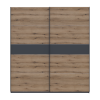 Tolóajtós gardróbszekrény Doros G-Caiser antracit / Evok tölgy antracit betéttel 2 ajtó / 5 rész 220x60x240 (42005421)