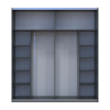 Tolóajtós gardróbszekrény Doros G-Caiser antracit / Evok tölgy antracit betéttel 2 ajtó / 5 rész 220x60x240 (42005421)