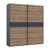 Tolóajtós gardróbszekrény Doros G-Caiser antracit / Evok tölgy antracit betéttel 2 ajtó / 5 rész 220x60x240 (42005421)
