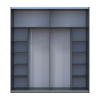 Tolóajtós gardróbszekrény Doros G-Caiser antracit / Evok tölgy antracit betéttel 2 ajtó / 5 rész 220x60x240 (42005421)
