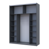 Tolóajtós gardróbszekrény Doros G-Caiser Grafitszürke/Fehér 2 Ajtó / 3 rész 180х60х240 (44900262)