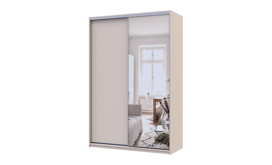 Doros City light tolóajtós gardróbszekrény Kasmír 1 Bútorlap / 1 Tükör 150х60х225 (80736353)