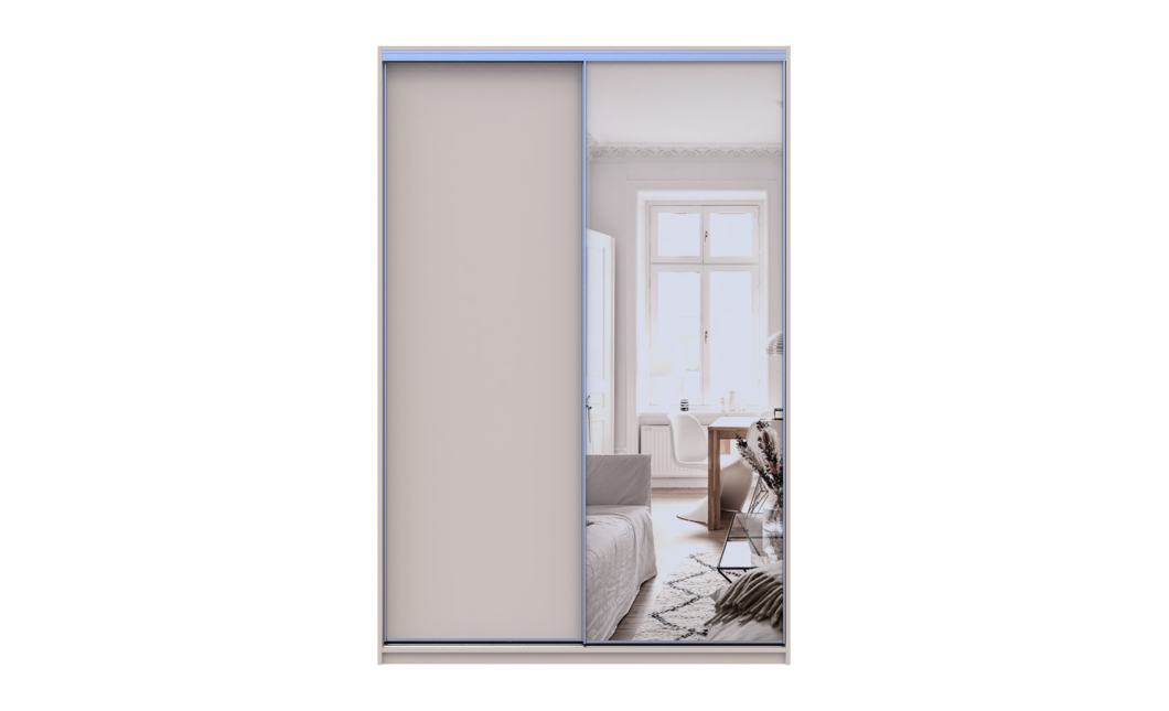 Doros City light tolóajtós gardróbszekrény Kasmír 1 Bútorlap / 1 Tükör 150х60х225 (80736353)