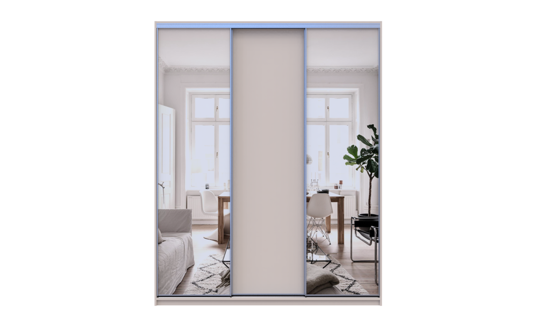 Doros City light tolóajtós gardróbszekrény Kasmír 1 Bútorlap / 2 Tükör 180х60х225 (80736368)