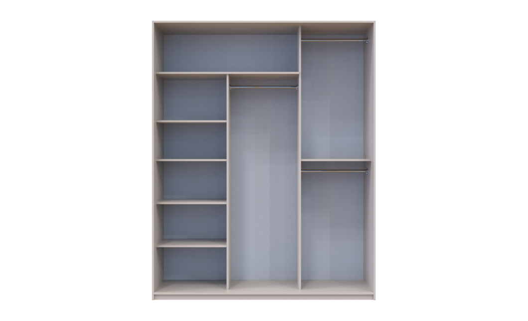 Doros City light tolóajtós gardróbszekrény Kasmír 1 Bútorlap / 2 Tükör 180х60х225 (80736368)