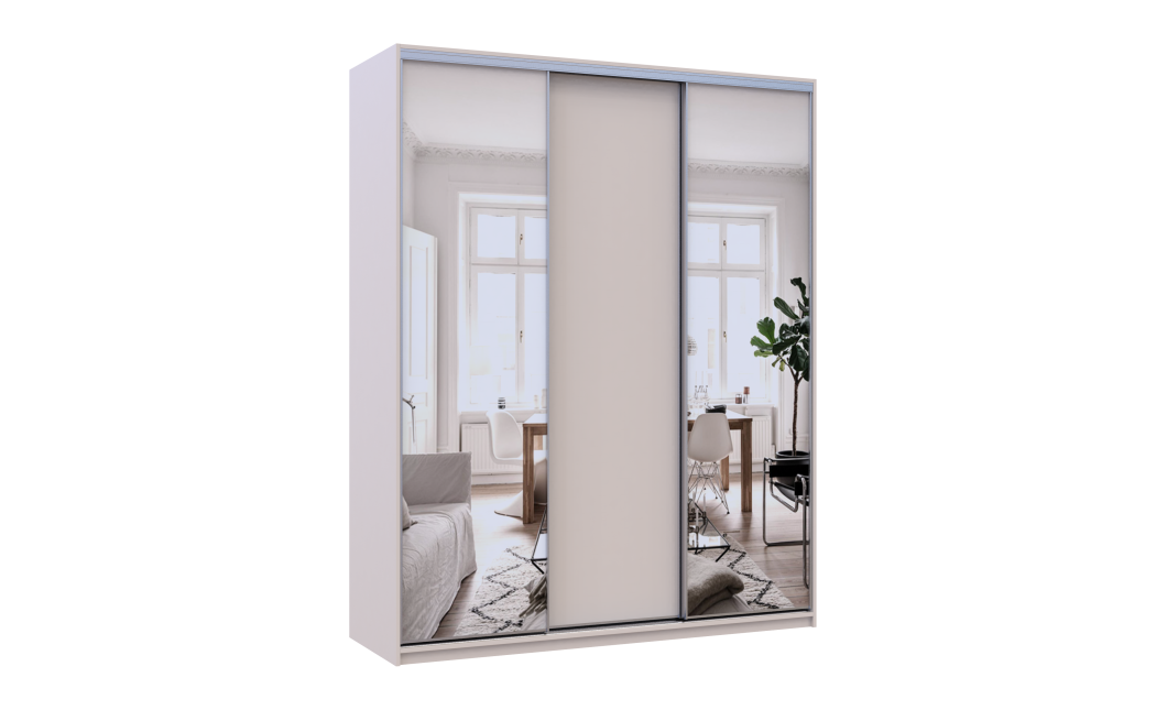 Doros City light tolóajtós gardróbszekrény Kasmír 1 Bútorlap / 2 Tükör 180х60х225 (80736368)