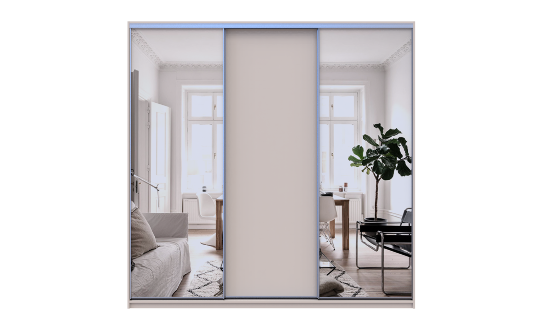 Doros City light tolóajtós gardróbszekrény Kasmír 1 Bútorlap / 2 Tükör 225х60х225 (80736380)
