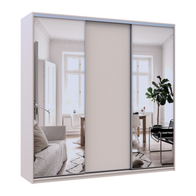 Doros City light tolóajtós gardróbszekrény Kasmír 1 Bútorlap / 2 Tükör 225х60х225 (80736380)