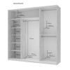 Doros City light tolóajtós gardróbszekrény Kasmír 1 Bútorlap / 2 Tükör 225х60х225 (80736380)
