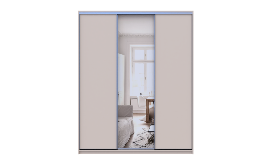 Doros City light tolóajtós gardróbszekrény Kasmír 2 Bútorlap / 1 Tükör 180х60х225 (80736371)