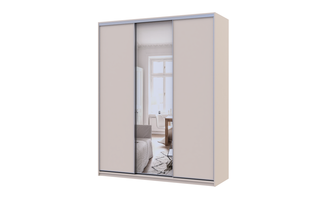 Doros City light tolóajtós gardróbszekrény Kasmír 2 Bútorlap / 1 Tükör 180х60х225 (80736371)