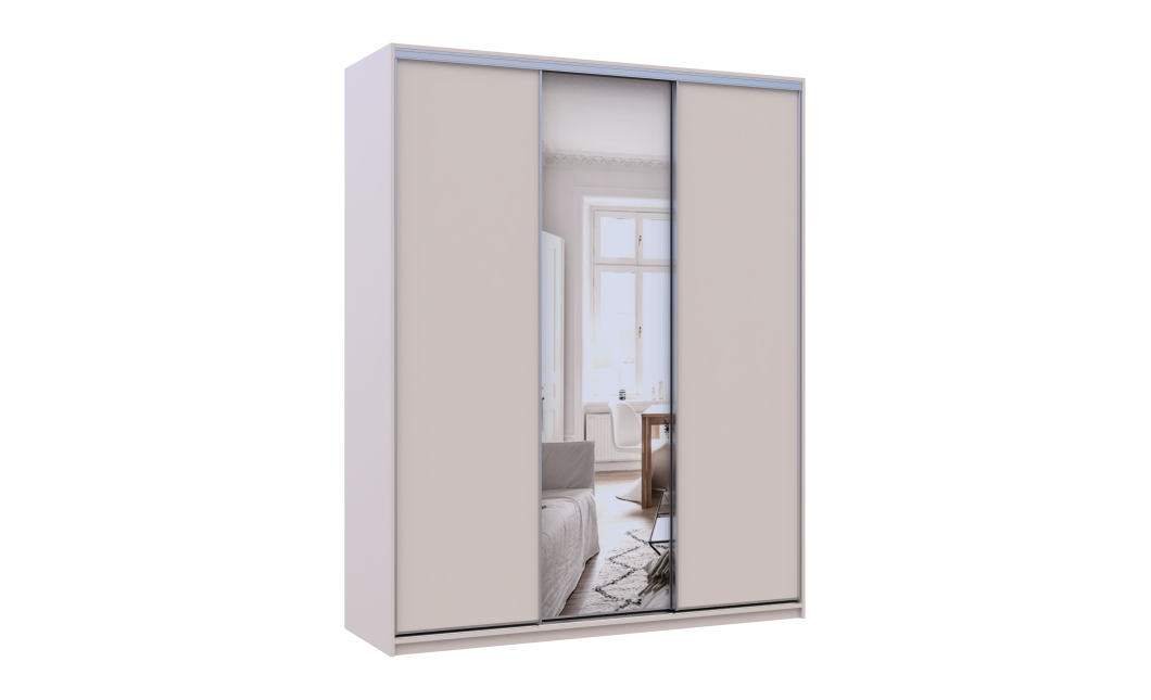 Doros City light tolóajtós gardróbszekrény Kasmír 2 Bútorlap / 1 Tükör 180х60х225 (80736371)