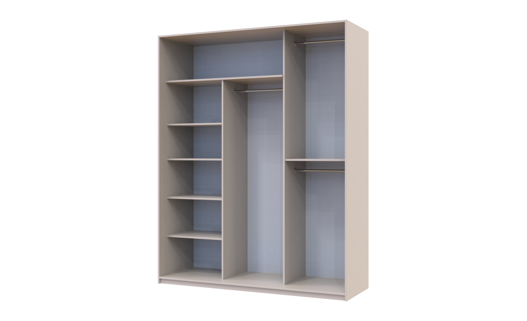 Doros City light tolóajtós gardróbszekrény Kasmír 2 Bútorlap / 1 Tükör 180х60х225 (80736371)