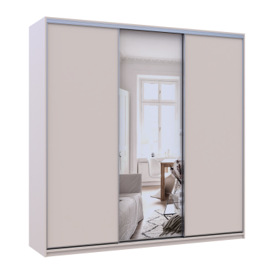 Doros City light tolóajtós gardróbszekrény Kasmír 2 Bútorlap / 1 Tükör 225х60х225 (80736383)