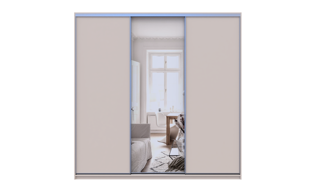 Doros City light tolóajtós gardróbszekrény Kasmír 2 Bútorlap / 1 Tükör 225х60х225 (80736383)