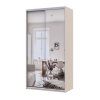 Doros City light tolóajtós gardróbszekrény Kasmír 2 Tükör 120х60х225 (80736341)