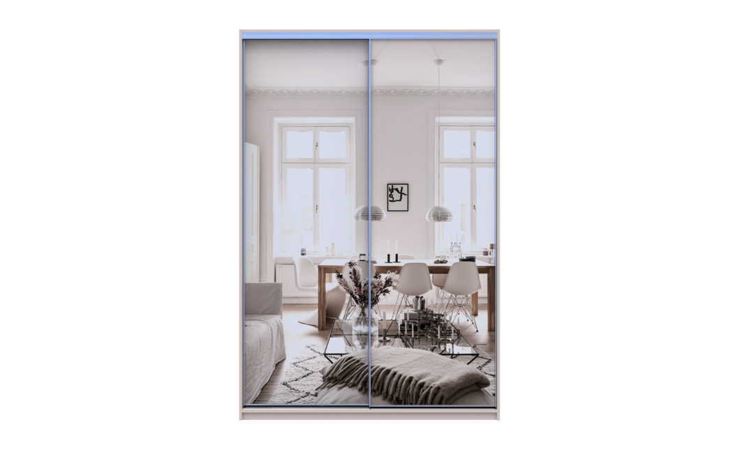 Doros City light tolóajtós gardróbszekrény Kasmír 2 Tükör 150х45х225 (80736362)