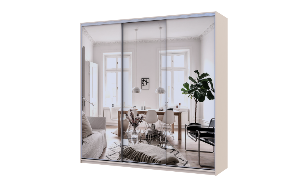 Doros City light tolóajtós gardróbszekrény Kasmír 3 Tükör 225х60х225 (80736386)