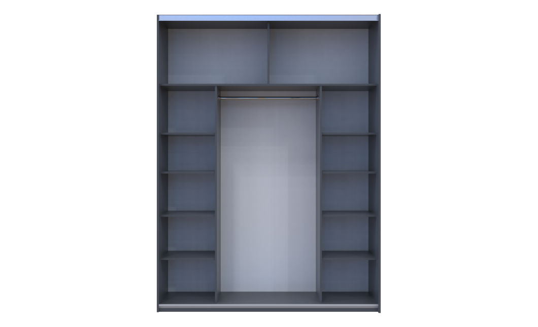 Tolóajtós gardróbszekrény Doros G-Caiser Grafitszürke/Fehér 2 üveg / 3 rész 180x60x240 (44900263)