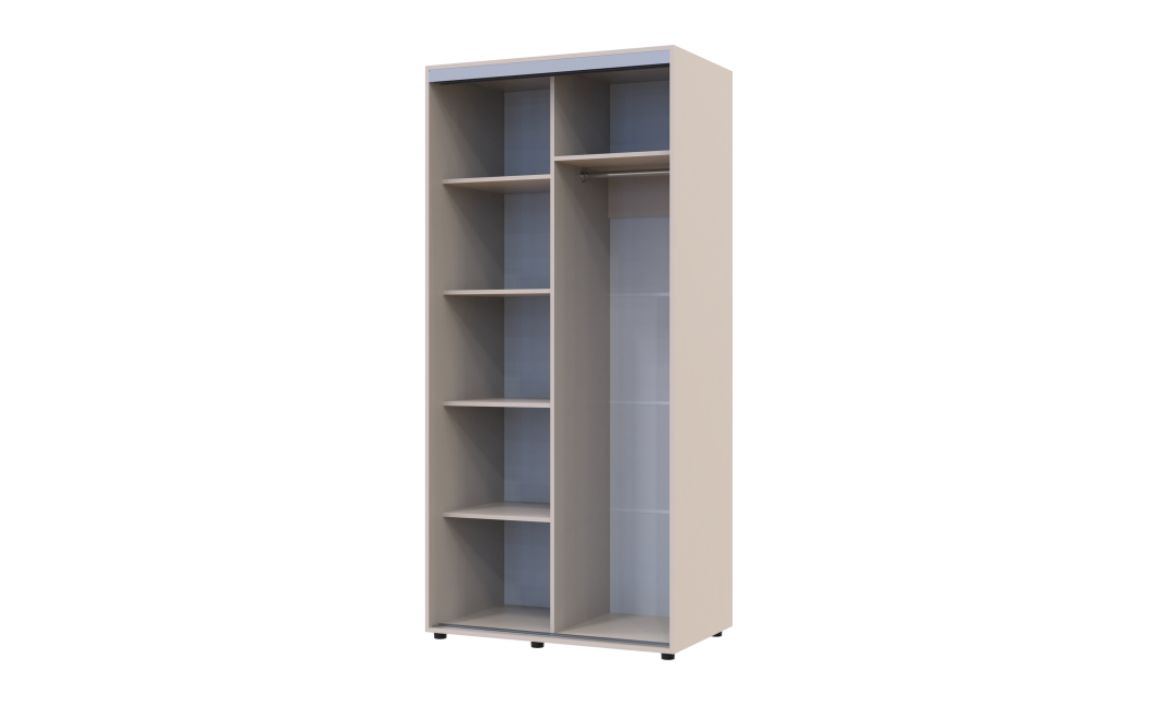 Tolóajtós gardróbszekrény Doros Sigma Slim kasmír 2 ajtó 100x60x214.4 (42005453)