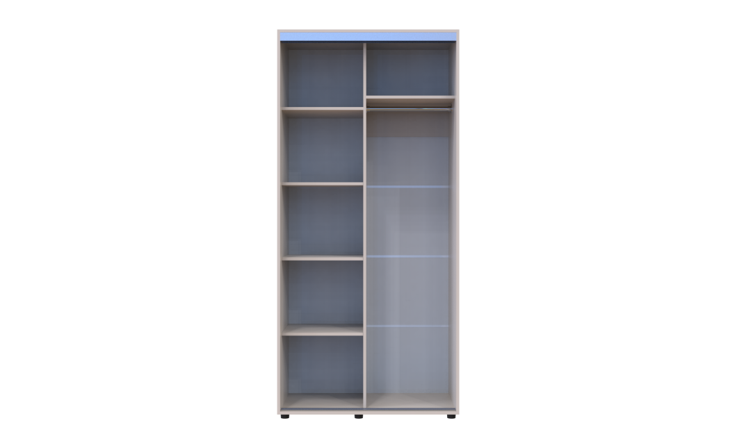 Tolóajtós gardróbszekrény Doros Sigma Slim kasmír 2 ajtó 100x60x214.4 (42005453)