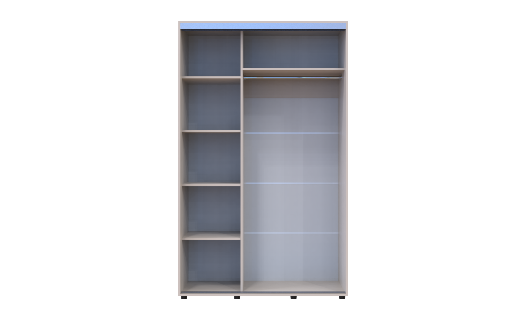 Tolóajtós gardróbszekrény Doros Sigma Slim kasmír 2 ajtó 130x60x214.4 (42005456)