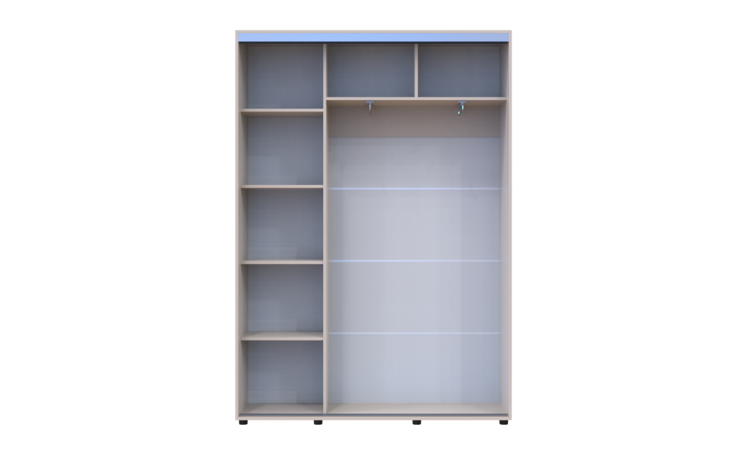Tolóajtós gardróbszekrény Doros Sigma Slim kasmír 2 ajtó 150x45x214.4 (42005449)