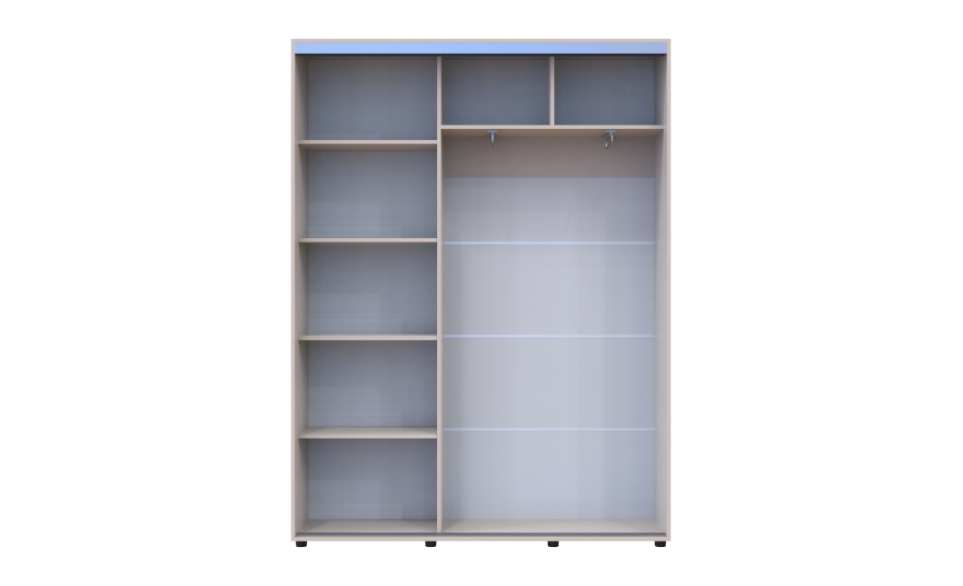 Tolóajtós gardróbszekrény Doros Sigma Slim kasmír 2 ajtó 160x45x214.4 (42005450)