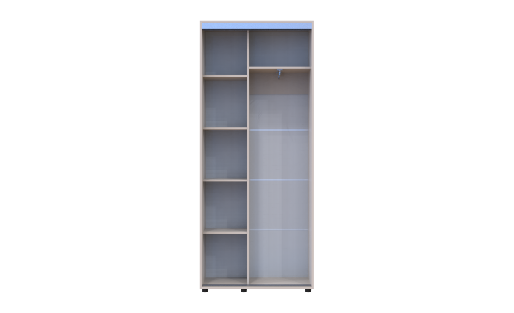 Tolóajtós gardróbszekrény Doros Sigma Slim kasmír 2 ajtó 90x45x214.4 (42005443)