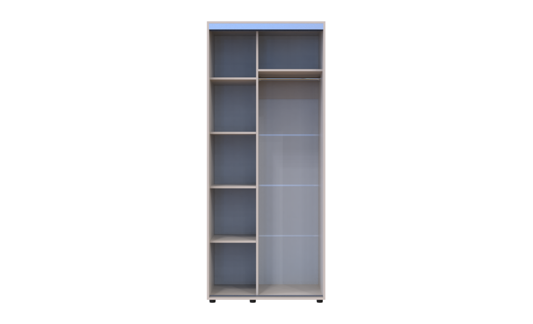 Tolóajtós gardróbszekrény Doros Sigma Slim kasmír 2 ajtó 90x60x214.4 (42005452)