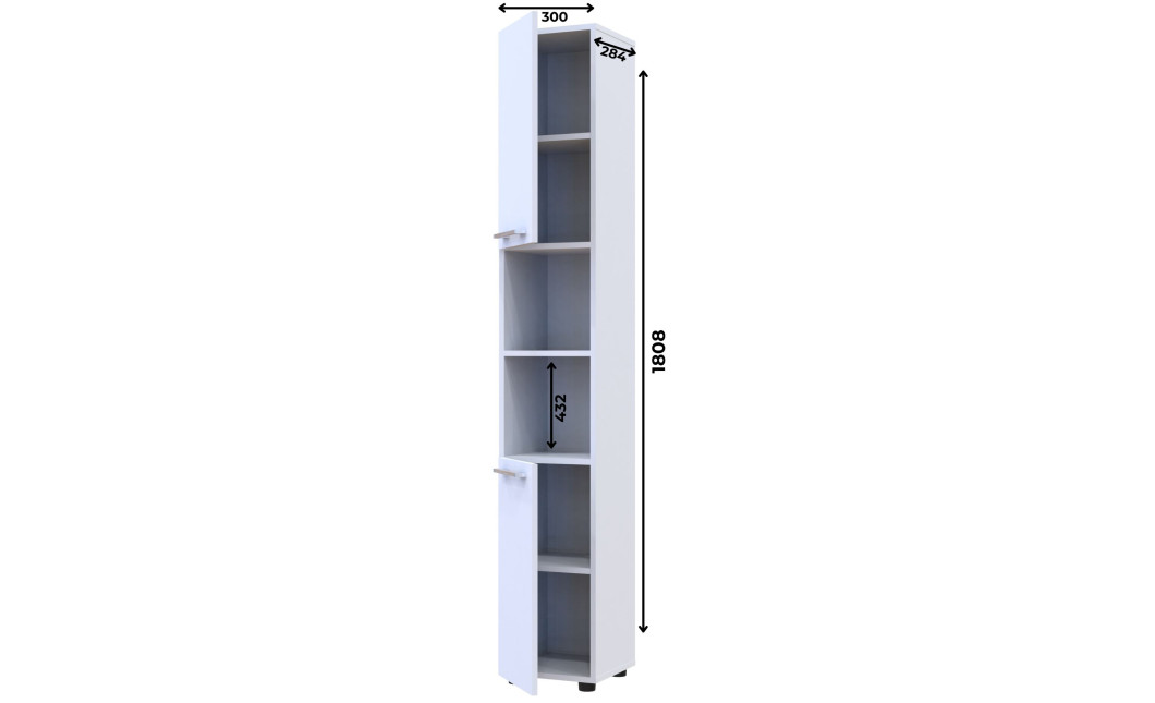 Szekrény Doros Mira Fehér bútorlap 183.5х30х30 (41510126)
