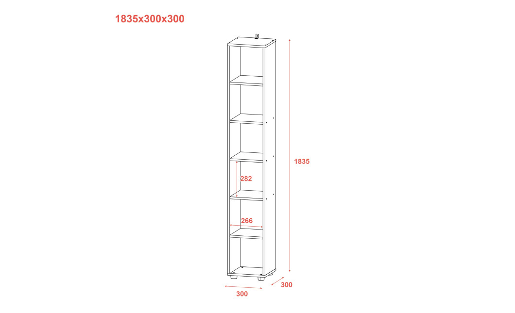 Szekrény Doros Mira Fehér bútorlap 183.5х30х30 (41510126)