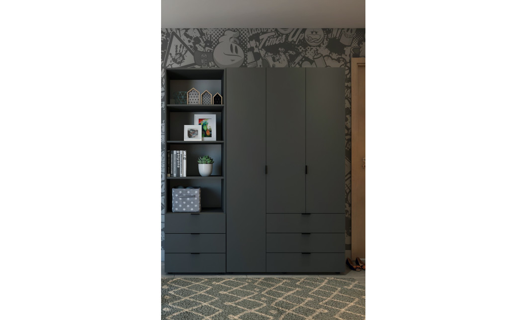 Oszlopos szekrény Doros Gelár Grafitszürke 3F 60х49.5х203.4 (41516132)