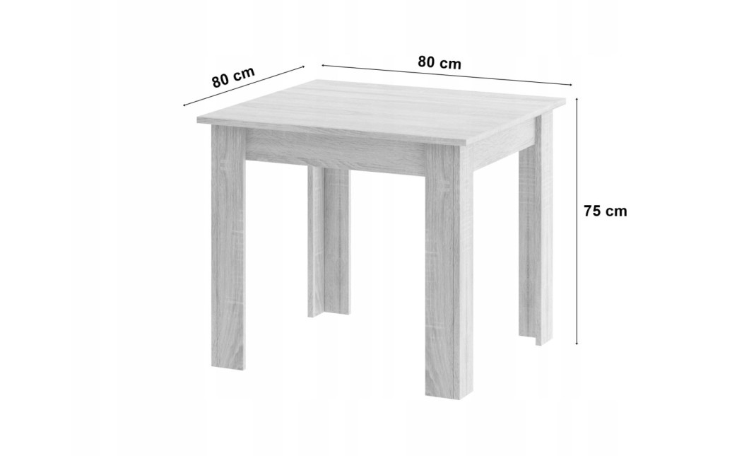 NP asztal 80x80 Artisan tölgy + fekete (100155041)