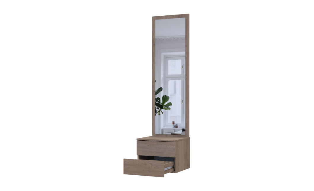 Szekrény tükörrel Doros Sola Сannolo/Kasmír Bútorlap / Tükör 45х40х168.6 (44900371)