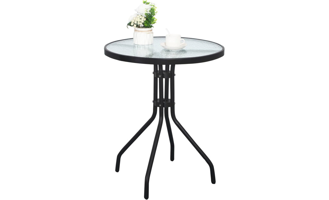 ISLAND + SOFIA kerti bútor szett: Kerek asztal 60 cm і 4 szék, fekete (10070027)
